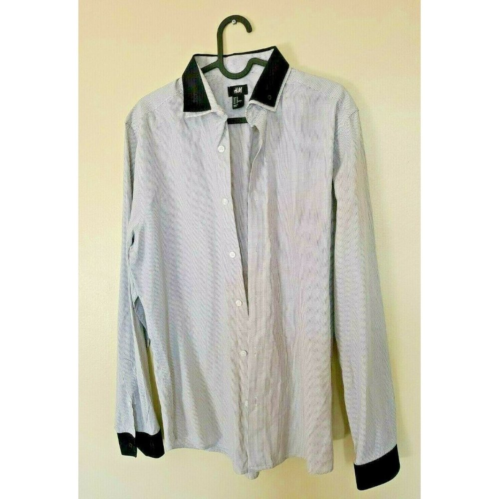 H&M Long Sleeve Plaid Button Down Shirt Mens Size Medium Lot of 2
